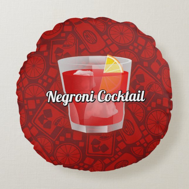 Negroni Cocktail Round Cushion (Front)