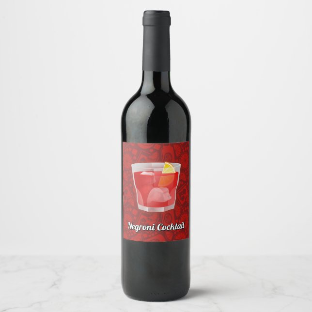 Negroni Cocktail Wine Label (Front)
