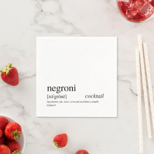 Negroni Modern Quote Black Typography Napkin