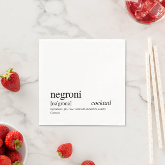 Negroni Modern Quote Black Typography Napkin