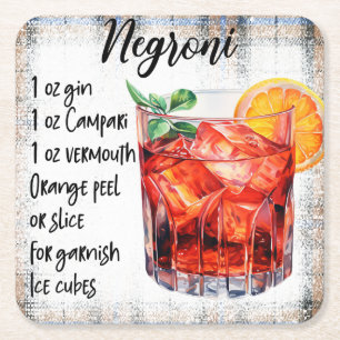 Negroni Square Paper Coaster