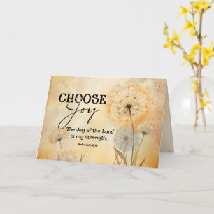Nehemiah 8:10 Joy of the Lord Bible Verse Flowers Card