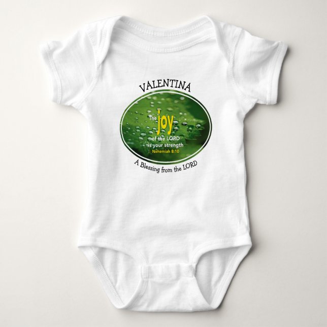 Nehemiah 8:10 | JOY OF THE LORD Custom Photo Baby Bodysuit (Front)