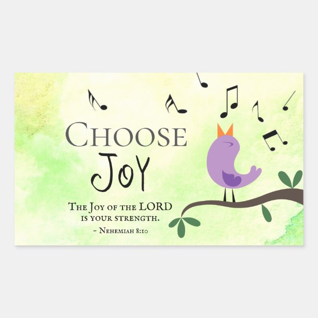 Nehemiah 8:10 Joy of the Lord is Your Strength Rectangular Sticker (Front)