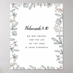 Nehemiah 8:10 Scripture Art Print