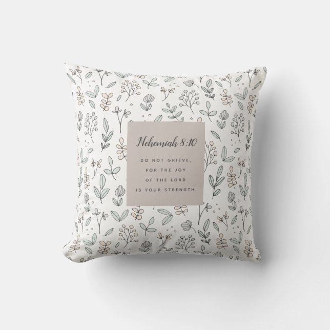 Nehemiah 8:10 Scripture Cushion (Front)