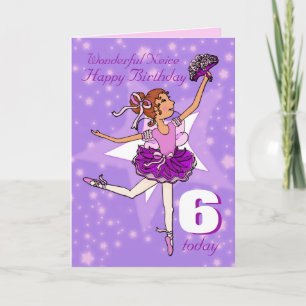 Neice ballerina birthday purple purple age card