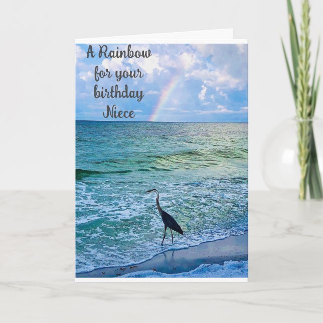 **NEICE** BIRTHDAY RAINBOW FOR YOU CARD (Front)