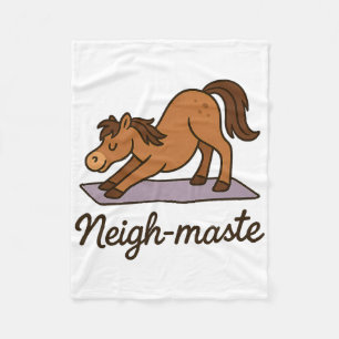 Neigh-maste Funny Horse Yoga Lover Meditation Nama Fleece Blanket
