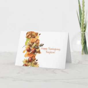 Neighbor autumn border thanksgiving greeting holiday card