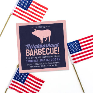 Neighborhood Barbecue Party Invitation