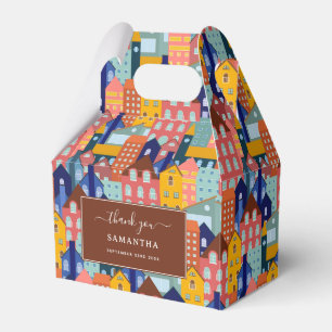 Neighborhood Block City Houses Pattern Favour Box