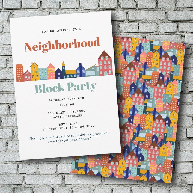 Neighborhood Block Party Meet Your Neighbors Invitation (Neighborhood Block Party Meet Your Neighbors Invitation)
