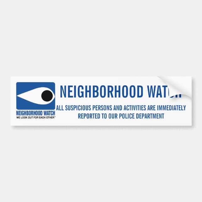 NEIGHBORHOOD WATCH BUMPER STICKER (Front)