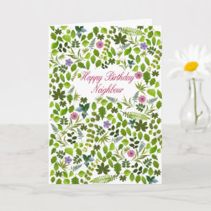 Neighbour Birthday Scattered Leaves Card