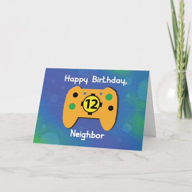 Neighbour Boy 12 Year Old Birthday Gamer Controlle Card (Front)