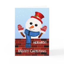Neighbour Christmas Snowman Holiday Card