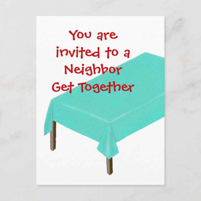 Neighbour Get Together Invitations on postcards (Front)