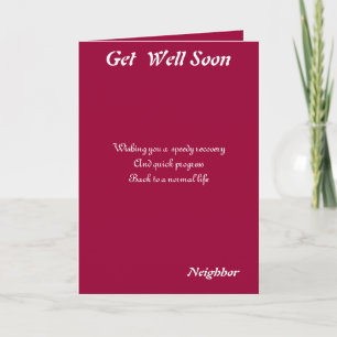Neighbour get well soon cards