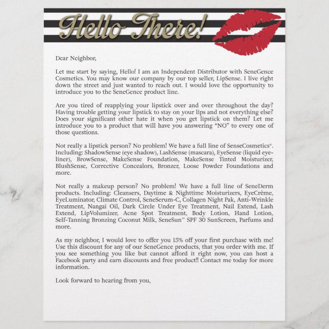 Neighbour Letter - SeneGence/LipSense - Stripes/Li (Front)