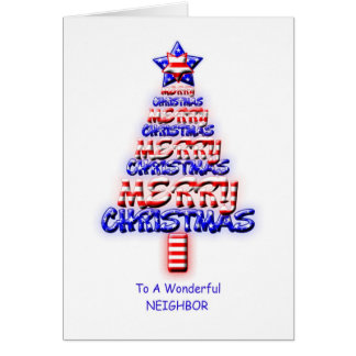Neighbour, patriotic Christmas tree