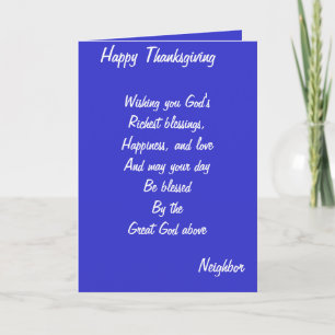 Neighbour thanksgiving cards