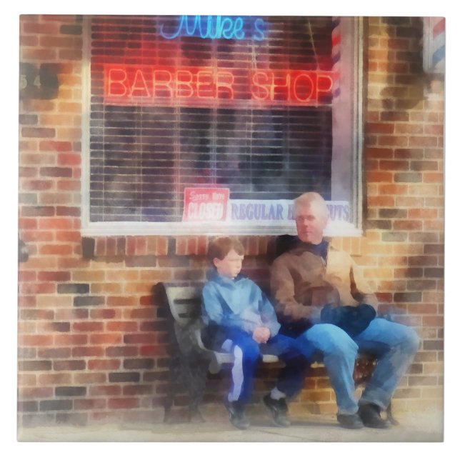 Neighbourhood Barber Shop Ceramic Tile (Front)