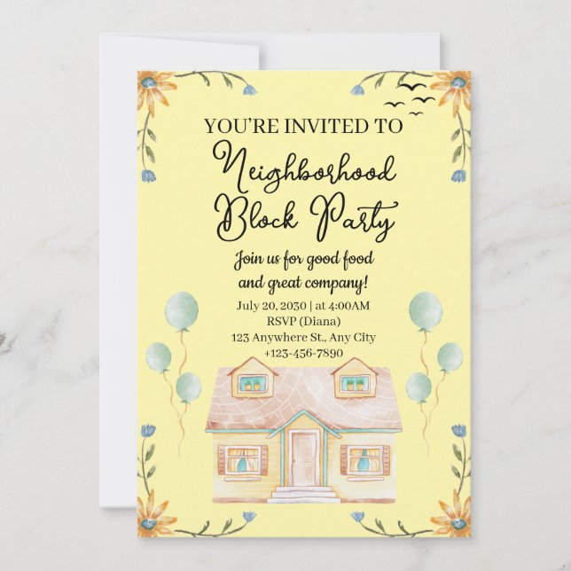 Neighbourhood Block Party Invitation (Front)