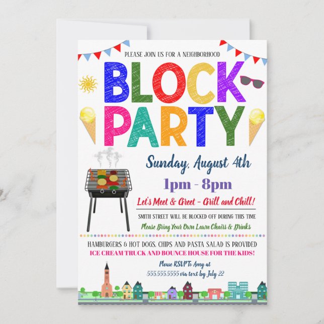 Neighbourhood Block Party Invite (Front)