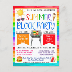 Neighbourhood Block Party Invite Postcard