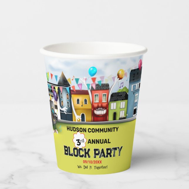 Neighbourhood Block Party Paper Cups (Front)