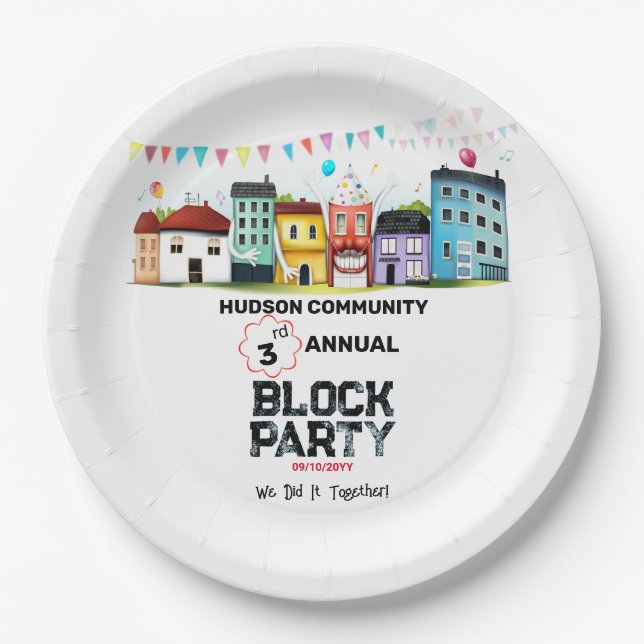 Neighbourhood Block Party Paper Plate (Front)