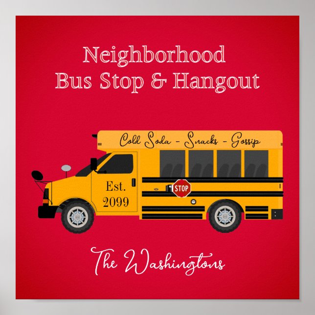 Neighbourhood Bus Stop & Hangout Poster Print (Front)