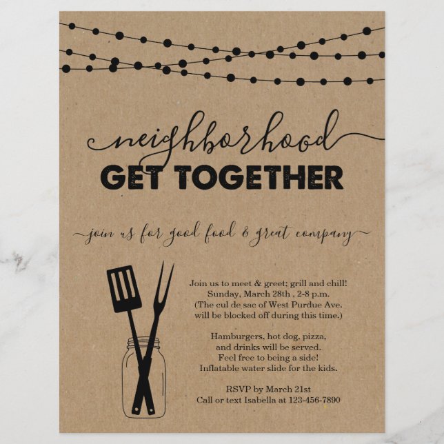 Neighbourhood Get Together Invitation Flyer (Front)