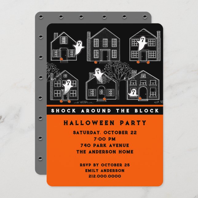 Neighbourhood Halloween Party Invitation (Front/Back)