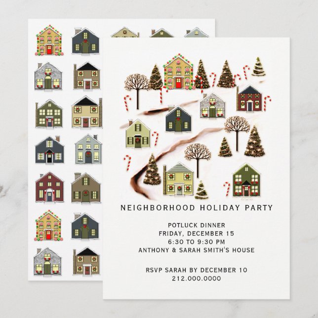 Neighbourhood Holiday Party Invitation (Front/Back)