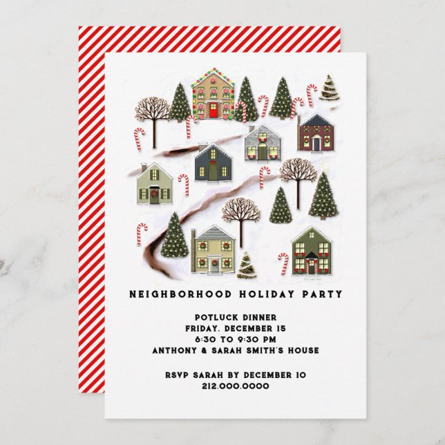 Neighbourhood Holiday Party Invitation (Front/Back)