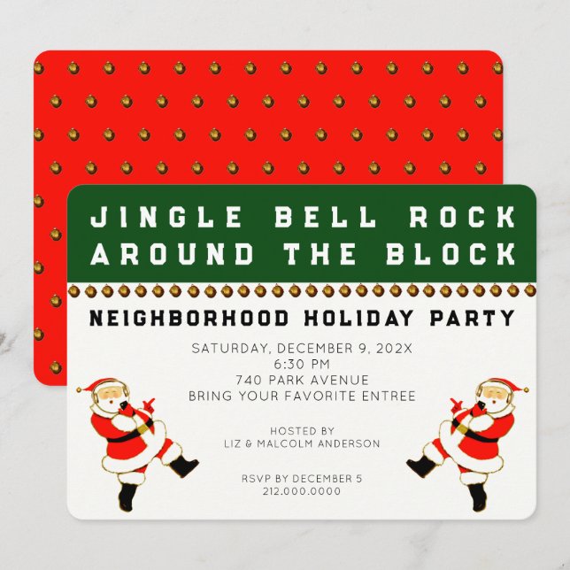 Neighbourhood Holiday Party Invitations (Front/Back)