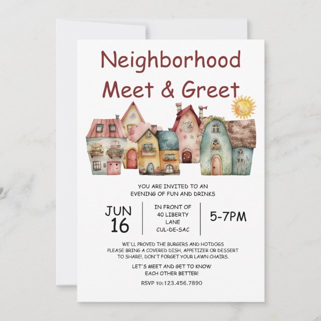 Neighbourhood Meet & Greet Invitation (Front)