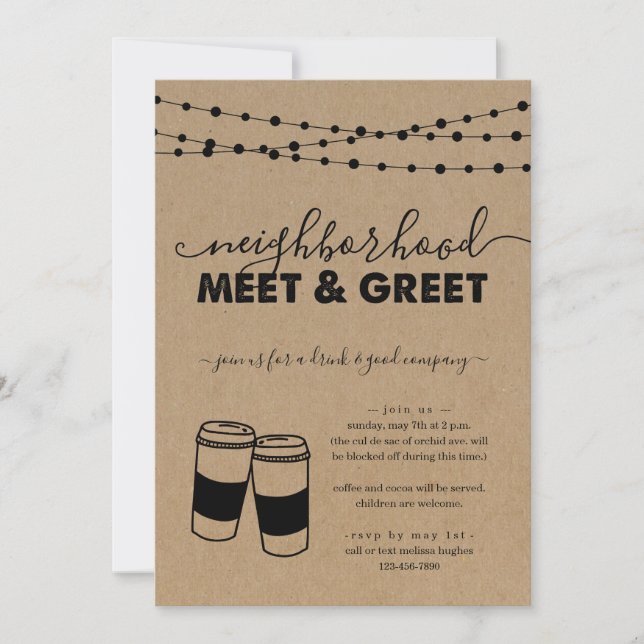 Neighbourhood Meet & Greet Party Invitation (Front)