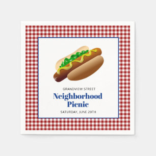 Neighbourhood Picnic With Hot Dogs Napkin