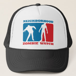 Neighbourhood Zombie Watch - Red and Blue Trucker Hat