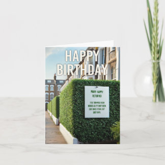 Neighbourly Hedge Trimmer Birthday Card