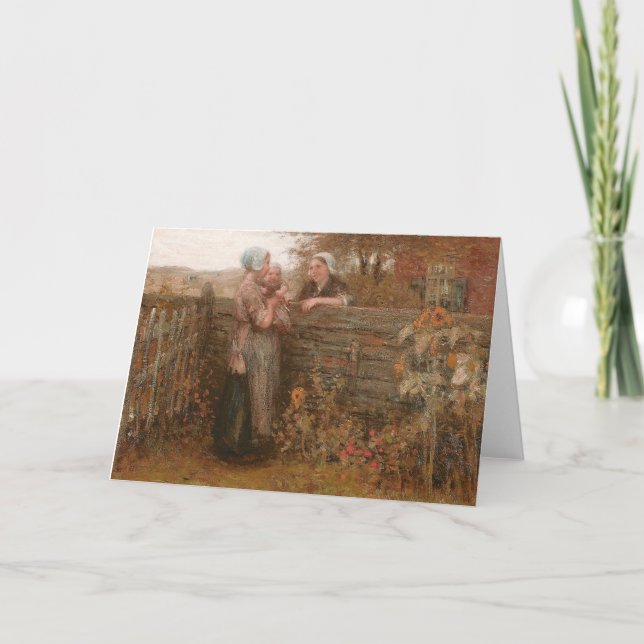 Neighbours Visiting Over the Fence Card (Front)