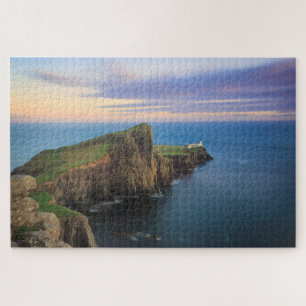 Neist point lighthouse on Skye at sunset Jigsaw Puzzle