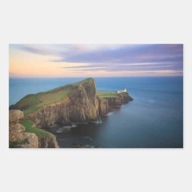 Neist point lighthouse on Skye at sunset Rectangular Sticker (Front)