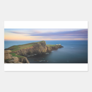 Neist point lighthouse on Skye at sunset Rectangular Sticker