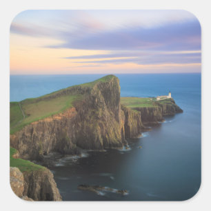Neist point lighthouse on Skye at sunset Square Sticker
