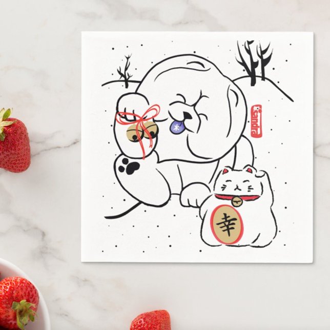 NEKO and INU Chow and cat holiday Napkin (Creator Uploaded)