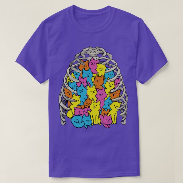 Neko Cat Ribcage Colourful by Tobe Fonseca T-Shirt (Design Front)